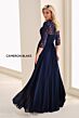 Cameron Blake CB824 Illusion Sleeve Queen Anne Neck Dress