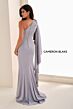 Cameron Blake CB826 One-Shoulder Cape Sleeve Draped Dress