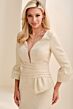 Cameron Blake CB827 Side Drape Plunging Neck Dress