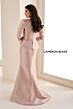 Cameron Blake CB830 Rosette Applique Peplum Mermaid Dress
