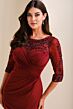 Cameron Blake CB833 Ruched Bodice Removable Sleeve Dress