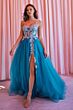 Colette CL2020 High Slit Sweetheart Neck Dress
