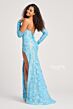 Colette CL5107 Gauntlet Sleeves High Slit Dress