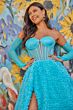 Colette CL5114 Rosette Skirt Sheer Bodice Dress