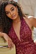 Colette CL5115 Plunging Halter Sequin Dress