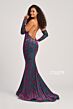 Colette CL5118 Plunging Neckline Beaded Floral Dress