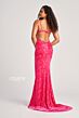 Colette CL5119 High Slit Floral Velvet Dress