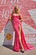 Colette CL5119 High Slit Floral Velvet Dress