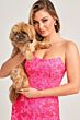 Colette CL5238 Floral Sequin Strapless Dress