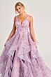 Colette CL5273 Flounce Skirt Floral Glitter Dress
