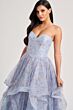 Colette CL8180 Flounce Skirt Floral Print Glitter Dress