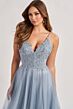 Colette CL8190 A-Line Applique Bodice Beaded Strap Dress