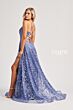 Colette CL8230 Lace-Up Back Floral Glitter Dress