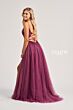 Colette CL8240 Scoop Neckline Slit Skirt Lace-Up Dress
