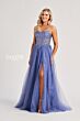 Colette CL8240 Scoop Neckline Slit Skirt Lace-Up Dress
