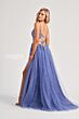 Colette CL8240 Scoop Neckline Slit Skirt Lace-Up Dress