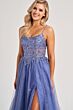 Colette CL8240 Scoop Neckline Slit Skirt Lace-Up Dress