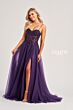 Colette CL8280 Lace Corset Slit Skirt Glitter Dress