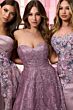 Colette CL8410 Floral Appliques Strapless Sweetheart Neck Dress