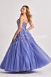 Colette CL8420 Plunging Neckline Floral Appliques Dress