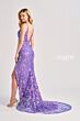 Colette CL8430 Long Train Plunging Neck Sequin Dress
