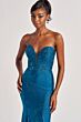Colette CL8445 Godet Skirt Plunging Neck Strapless Dress