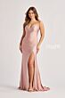 Colette CL8485 Beaded Slit Hot Fix Lace-Up Dress