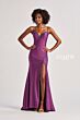 Colette CL8485 Beaded Slit Hot Fix Lace-Up Dress