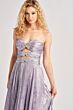 Colette CL8520 Multiple Cutout Pleated Metallic Strapless Dress