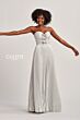 Colette CL8520 Multiple Cutout Pleated Metallic Strapless Dress