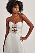 Colette CL8520 Multiple Cutout Pleated Metallic Strapless Dress