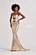 Colette CL8545 Multiple Cutout Strapless Metallic Dress