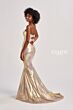 Colette CL8545 Multiple Cutout Strapless Metallic Dress