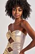 Colette CL8545 Multiple Cutout Strapless Metallic Dress