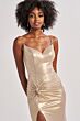 Colette CL8575 Ruched Waist Hot Fix Metallic Dress