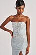 Colette CL8595 Strapless Corset Metallic Lace Dress