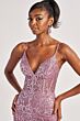 Colette CL8630 Sheer Corset Lace-Up Glitter Dress