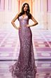 Colette CL8630 Sheer Corset Lace-Up Glitter Dress
