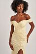 Colette CL8645 Leaf Appliques Off The Shoulder Dress
