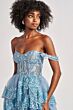 Colette CL8690 Ruffle Skirt Off The Shoulder Glitter Dress
