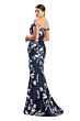 Alexander by Daymor 1791 Floral Print Draped Neckline Dress
