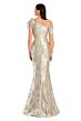Alexander by Daymor 3050 Asymmetric Bow Neck Brocade Mermaid Dress