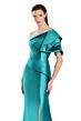 Alexander by Daymor 3051 High Slit One-Shoulder Flutter Sleeve Dress