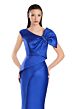 Alexander by Daymor 3055 Asymmetric Bow Neck High Slit Dress