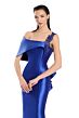 Alexander by Daymor 3060 Asymmetric Neck Applique Strap Dress