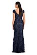Alexander by Daymor 3061 V-Neck Cap Sleeve Applique Dress