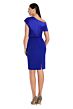 Alexander by Daymor 3083s Blouson Bodice Asymmetric Neck Short Dress