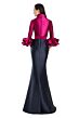 Alexander by Daymor 3087 Collared V-Neck Ruffle Sleeve Dress