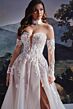 Martin Thornburg MT8114 Aston High Slit Gauntlet Sleeve Bridal Gown