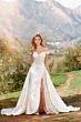 Martin Thornburg MTL22005 Bassett Front Slit Sheer Top Wedding Dress